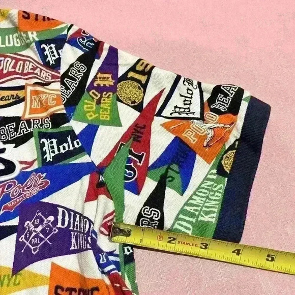 Polo Ralph Lauren Art Deco Multicolor Pennant Stadium Bears Classic Fit Shirt - Picture 7 of 10